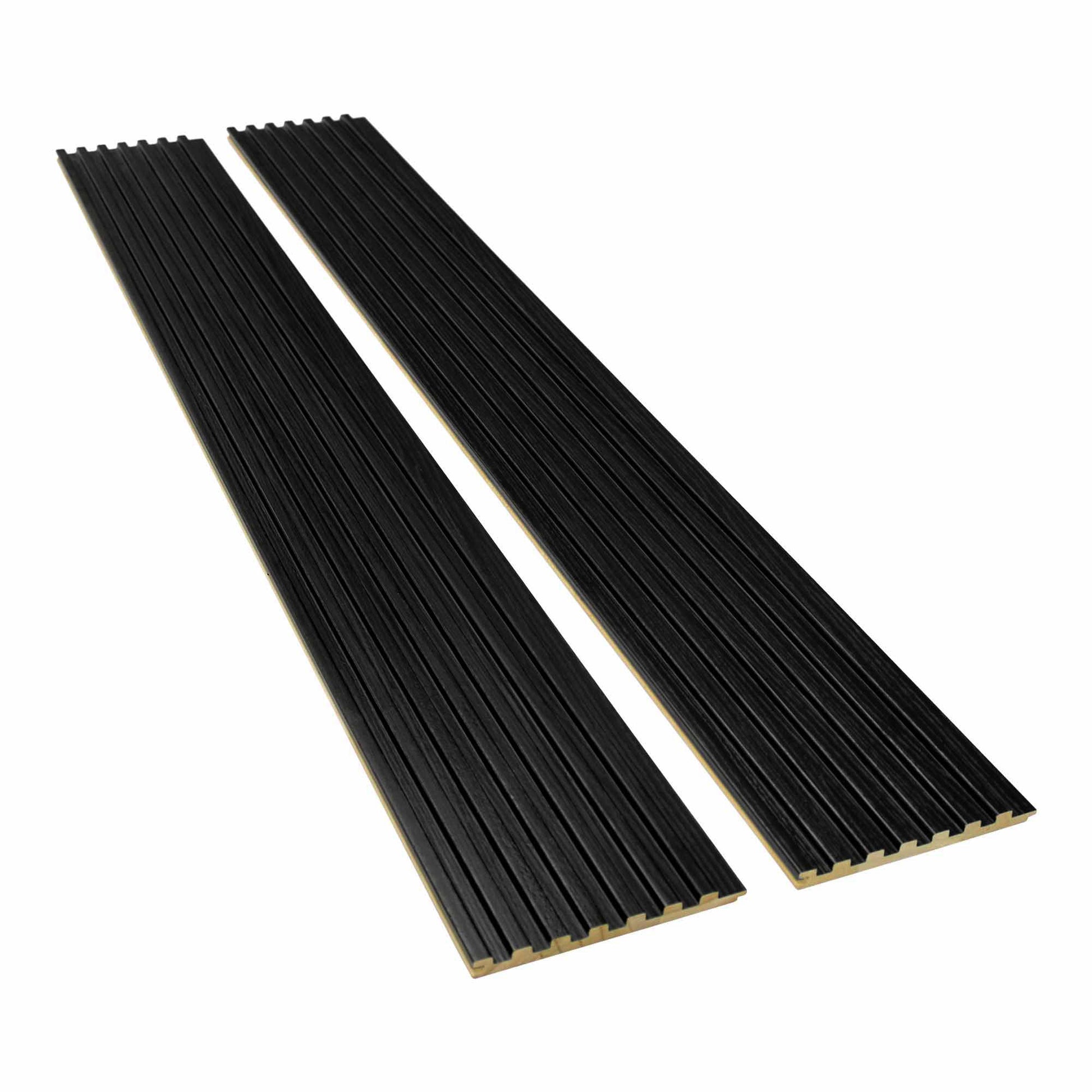 Ultra Black Slat Wood Panels for Walls
