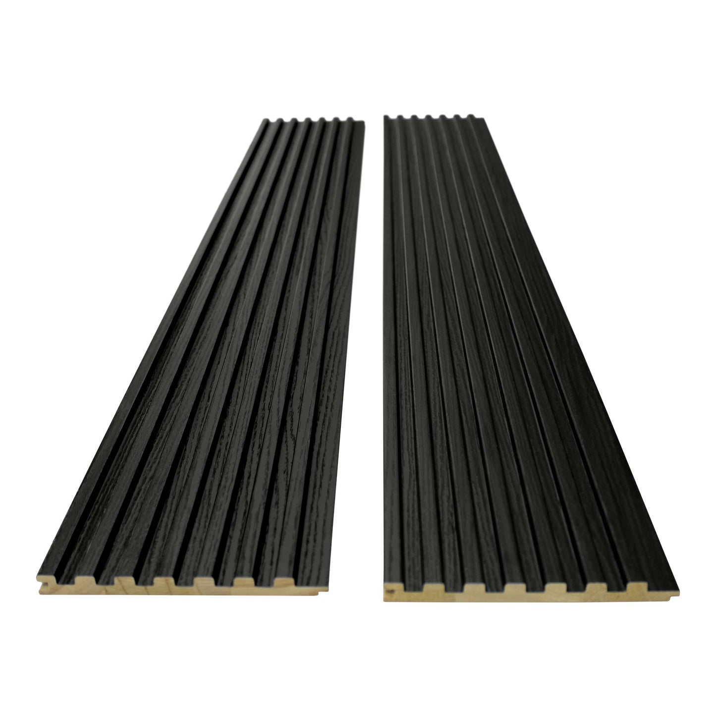 Ultra Black Slat Wood Panels for Walls