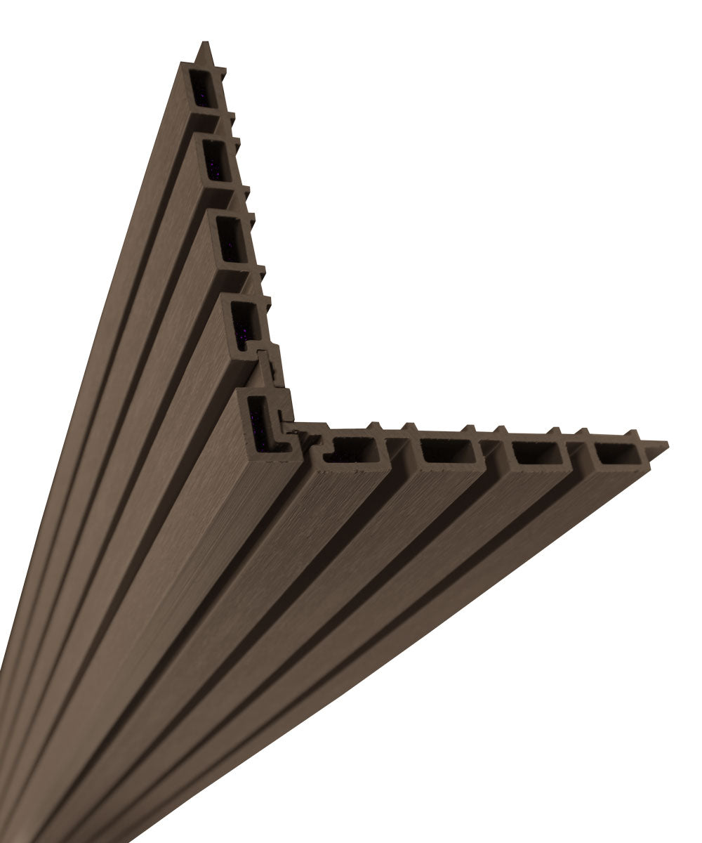 Dark Brown Universal Trim End Cap, Corner Piece Molding For Exterior Wall Panels