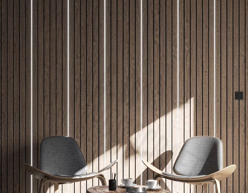 Walnut Vinyl Slat Panels For Walls