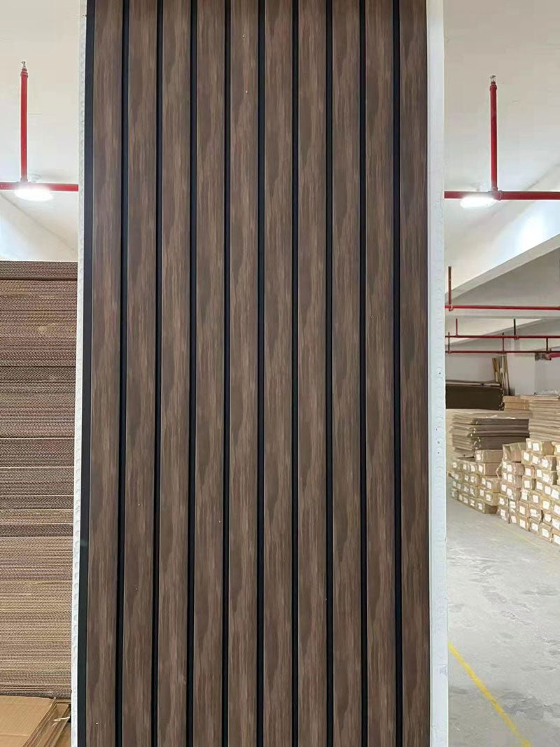 Walnut Vinyl Slat Panels For Walls