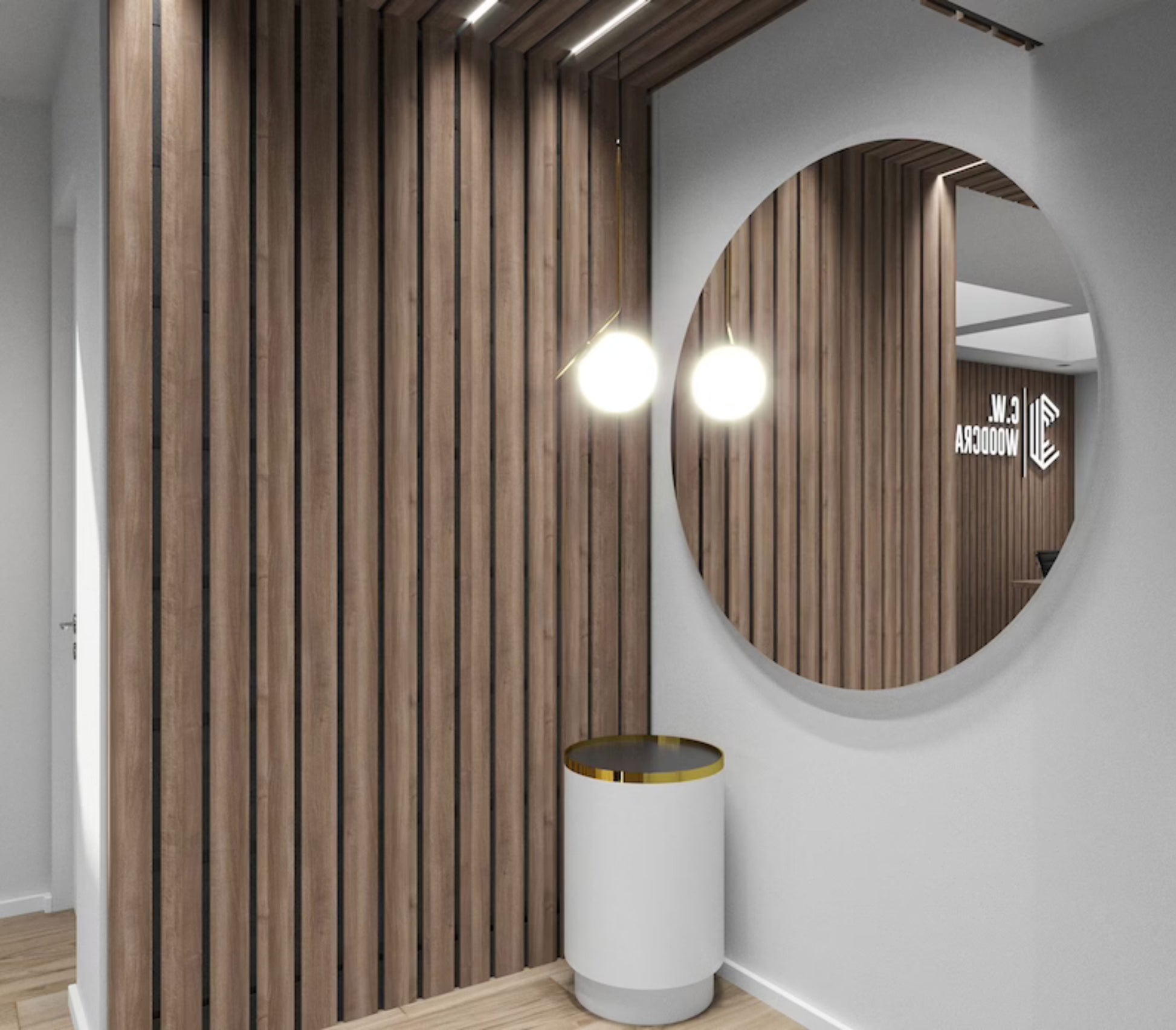 Walnut Vinyl Slat Panels For Walls