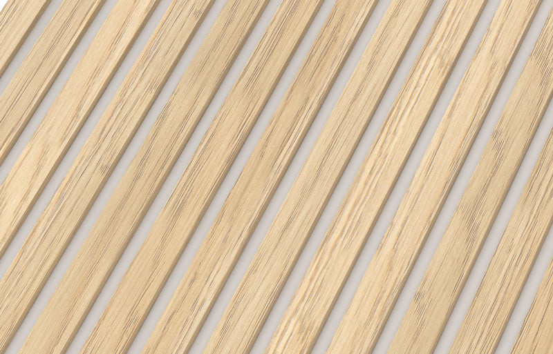White Oak Acoustic Wall Panels With Pure-White Accents Interior Soundproof Slat Wood Siding