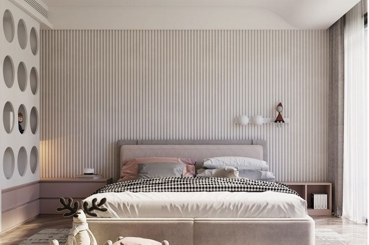 Pure-White Slat Wood Panels for Walls - Sleek (106" x 5 3/4")