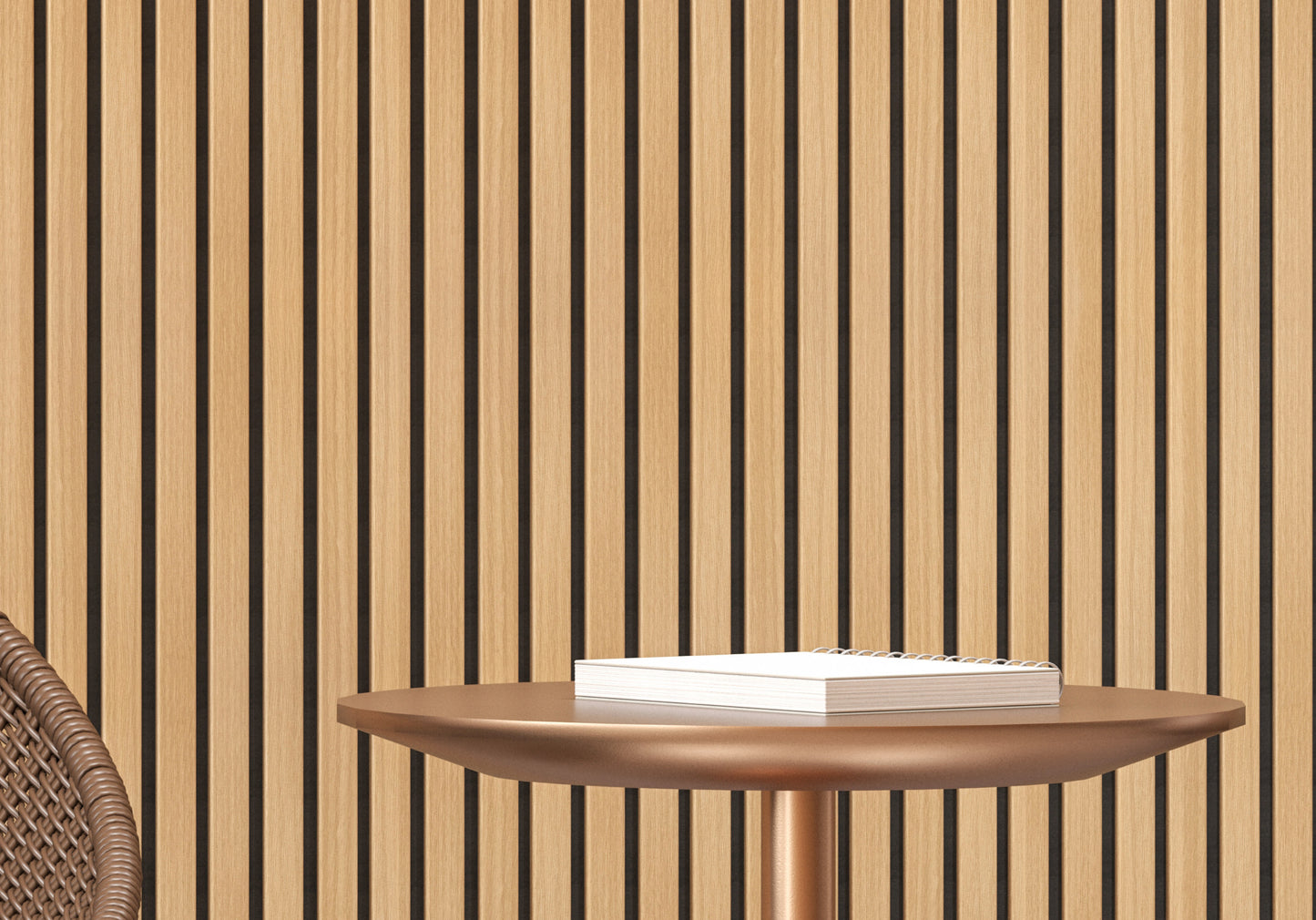 Maple With Black Accents With Black Accents Wood Slat Panels for Walls - Stout