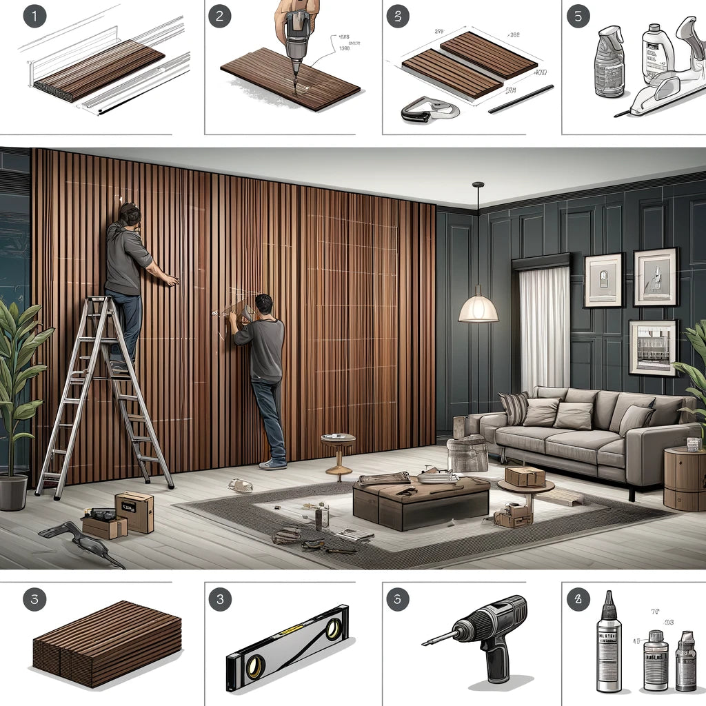 step-by-step installation of wood wall panels