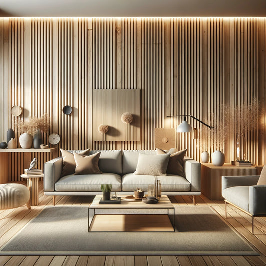 unfinished slatted wood panels
