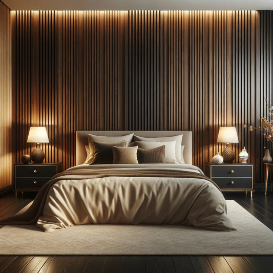 bedroom slatted wall panels