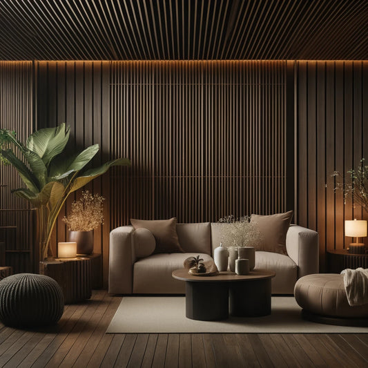 dark chestnut slat wall