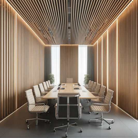 slatted walls conference room