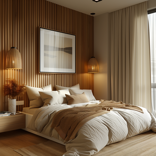 wooden wall panel decor bedroom