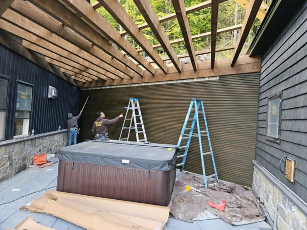 Dark Brown Exterior Slat Wall Paneling for Outdoors