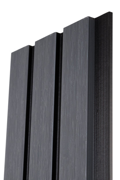 All-Weather WPC Composite Fence Slat Panel System - Graphite Charcoal Gray