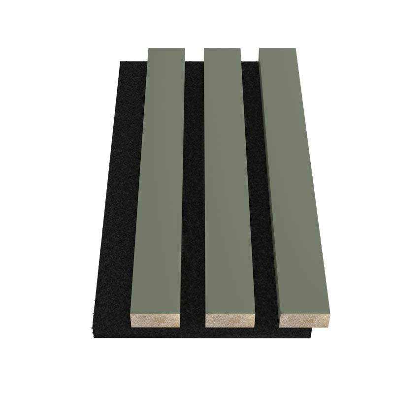 Olive Green Acoustic Slat Wood Wall Panels