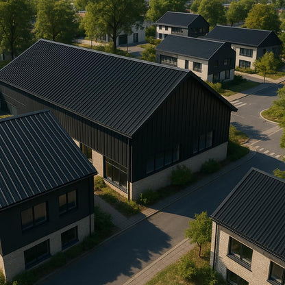 Black Steel Roof Panels Weather-Resistant Metal Roofing
