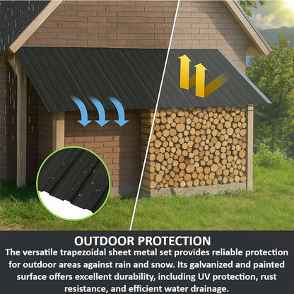 Black Steel Roof Panels Weather-Resistant Metal Roofing