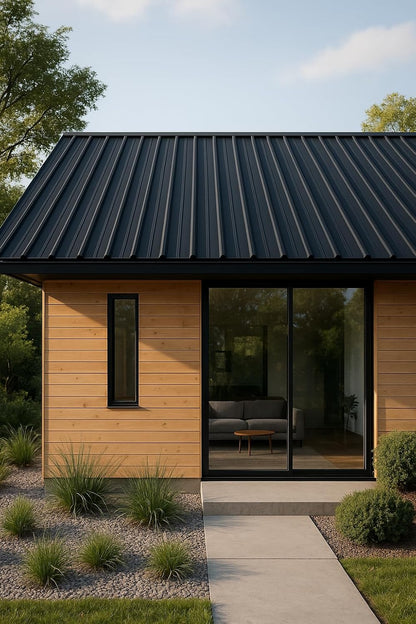 Black Steel Roof Panels Weather-Resistant Metal Roofing