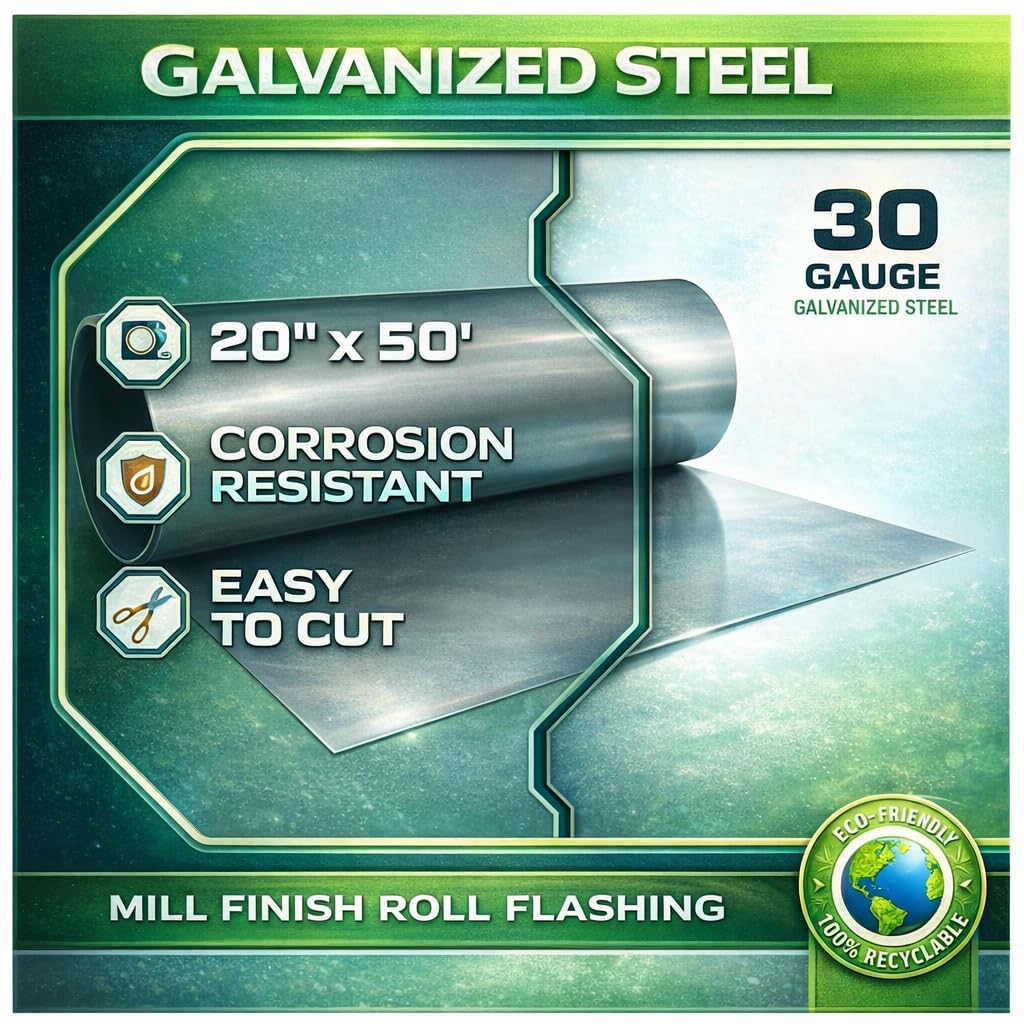 Galvanized Steel Flashing – Roofing & Waterproofing Rust-Resistant Metal Roll (12 in. x 25 ft.) 
