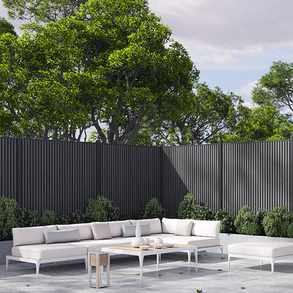 All-Weather WPC Composite Fence Slat Panel System - Graphite Charcoal Gray