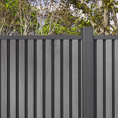 All-Weather WPC Composite Fence Slat Panel System - Graphite Charcoal Gray
