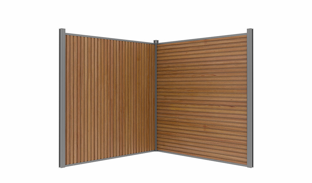Slat Solution™ All-Weather WPC Composite Fence Slat Panel System – Weathered Teak