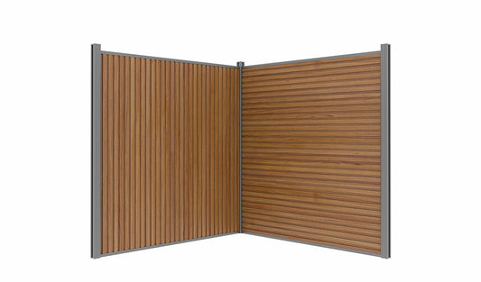 Slat Solution™ All-Weather WPC Composite Fence Slat Panel System – Weathered Teak