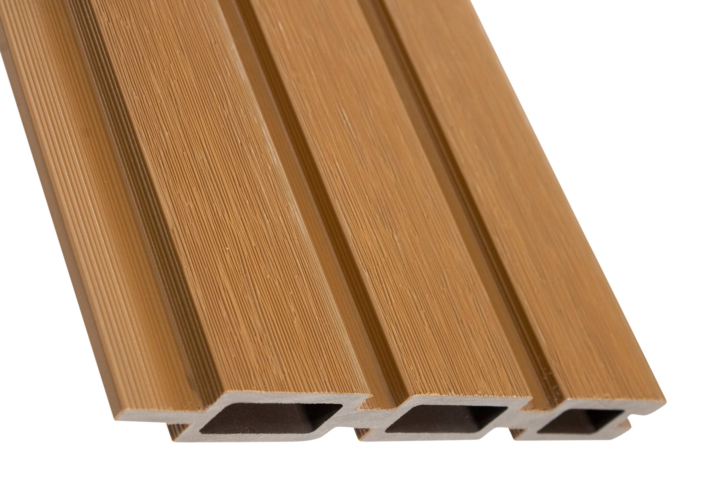 All-Weather WPC Composite Fence Slat Panel System - Weathered Teak