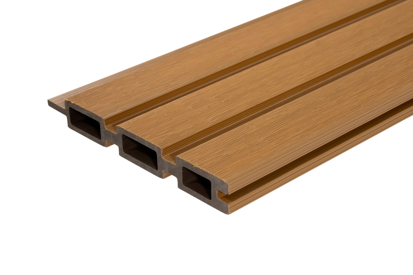 All-Weather WPC Composite Fence Slat Panel System - Weathered Teak
