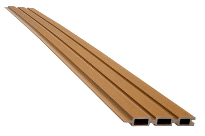 All-Weather WPC Composite Fence Slat Panel System - Weathered Teak