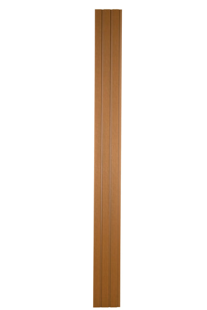 All-Weather WPC Composite Fence Slat Panel System - Weathered Teak