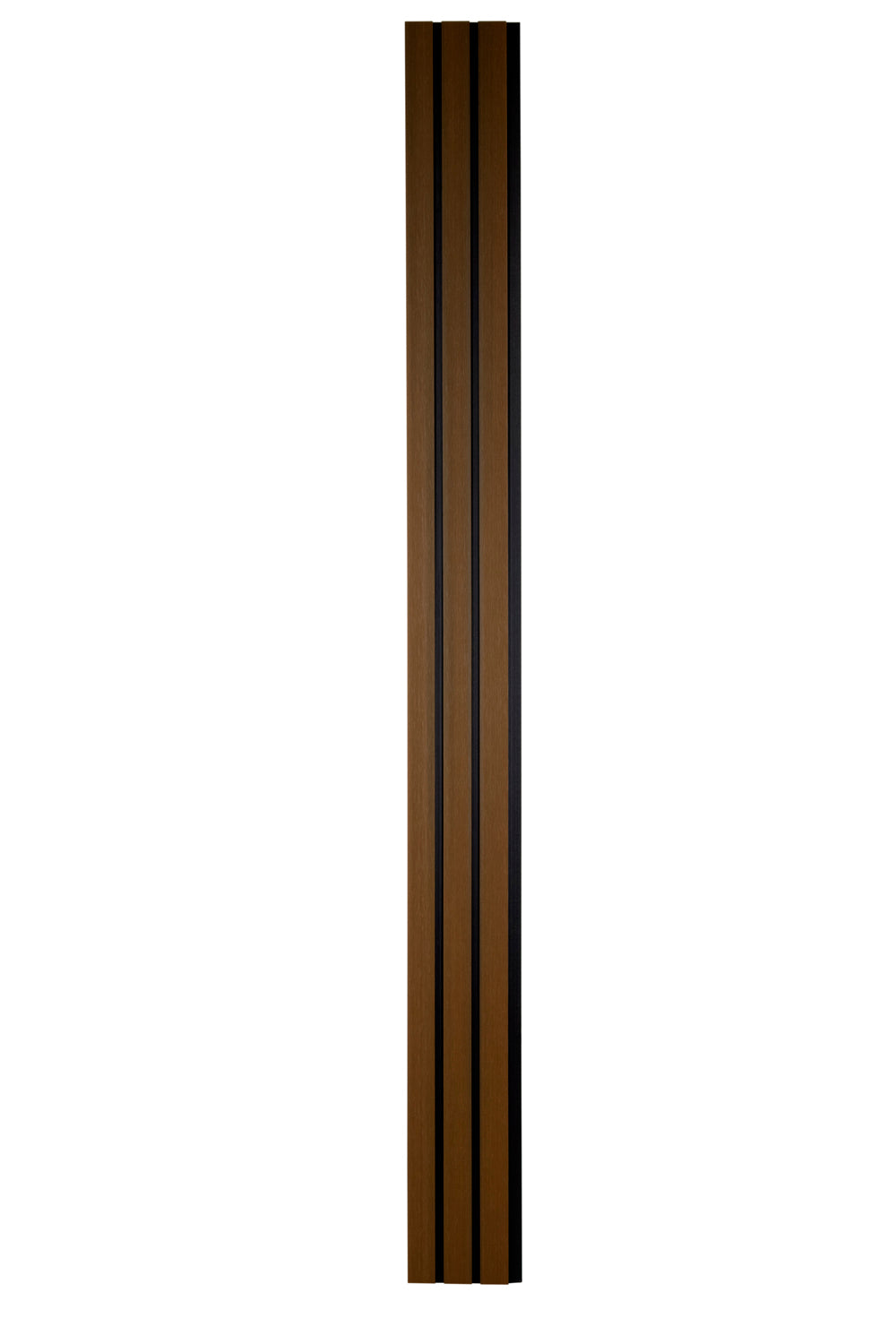 All-Weather WPC Composite Fence Slat Panel System - Weathered Teak With Black Accents