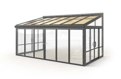 Brisas™ Bi-Fold Door Glass Sunroom & Solarium (Black – 16.7 ft. Wide)