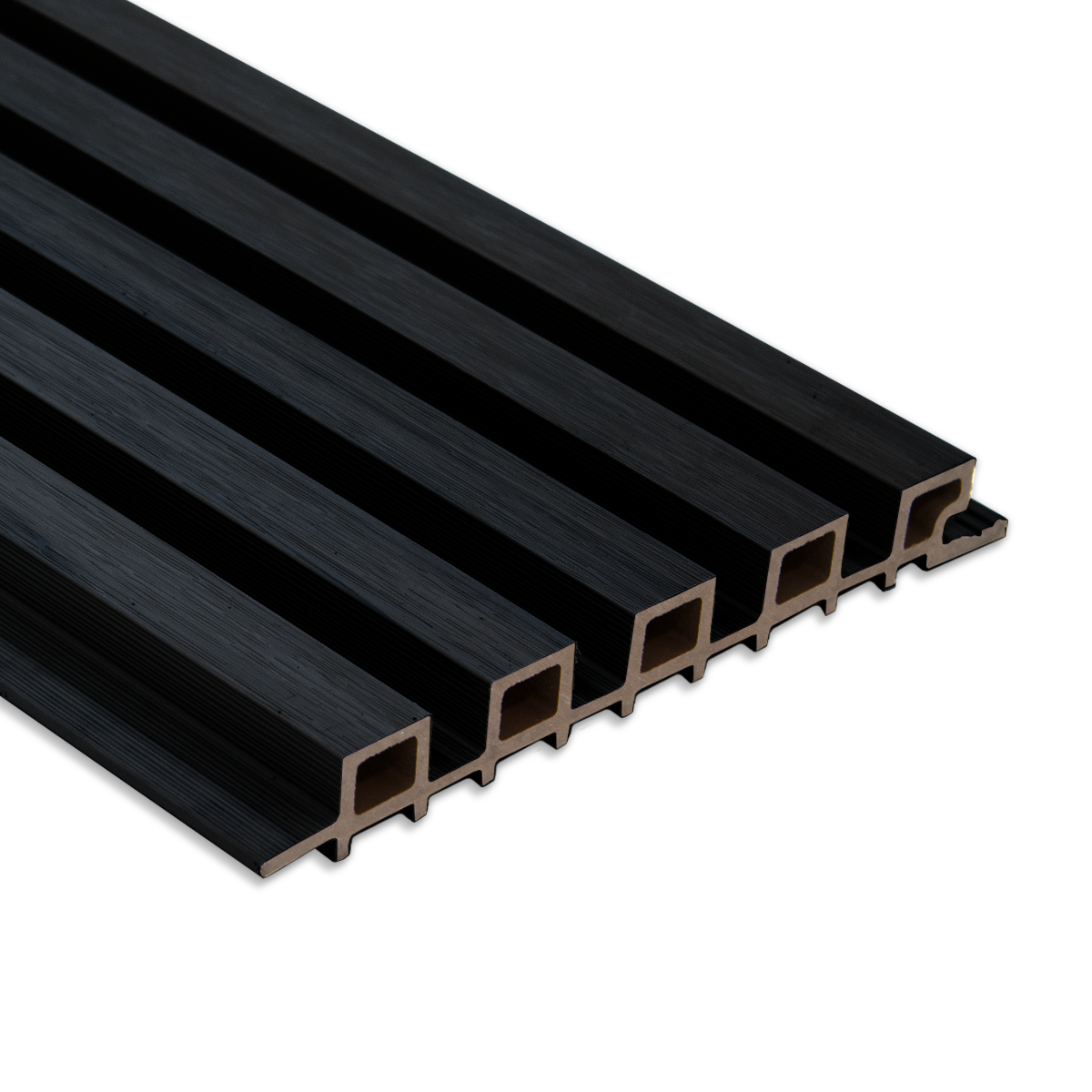 Black Exterior Slat Siding Outdoor Wall Cladding Panels 5 Strip: 1" Wide Slats