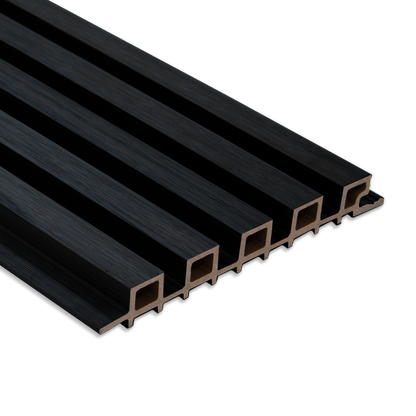 Black Exterior Slat Siding Outdoor Wall Cladding Panels 5 Strip: 1" Wide Slats