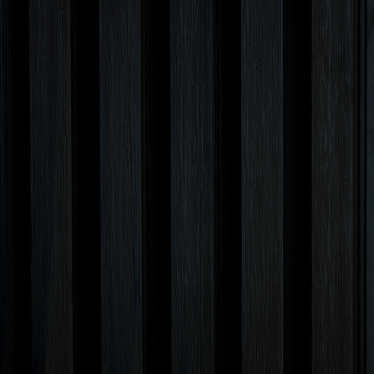 Black Exterior Slat Siding Outdoor Wall Cladding Panels 5 Strip: 1" Wide Slats