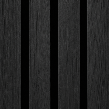 Enhanced Grain – Ultra Black Exterior Composite Slat Wall Paneling | Wood-Grain Finish