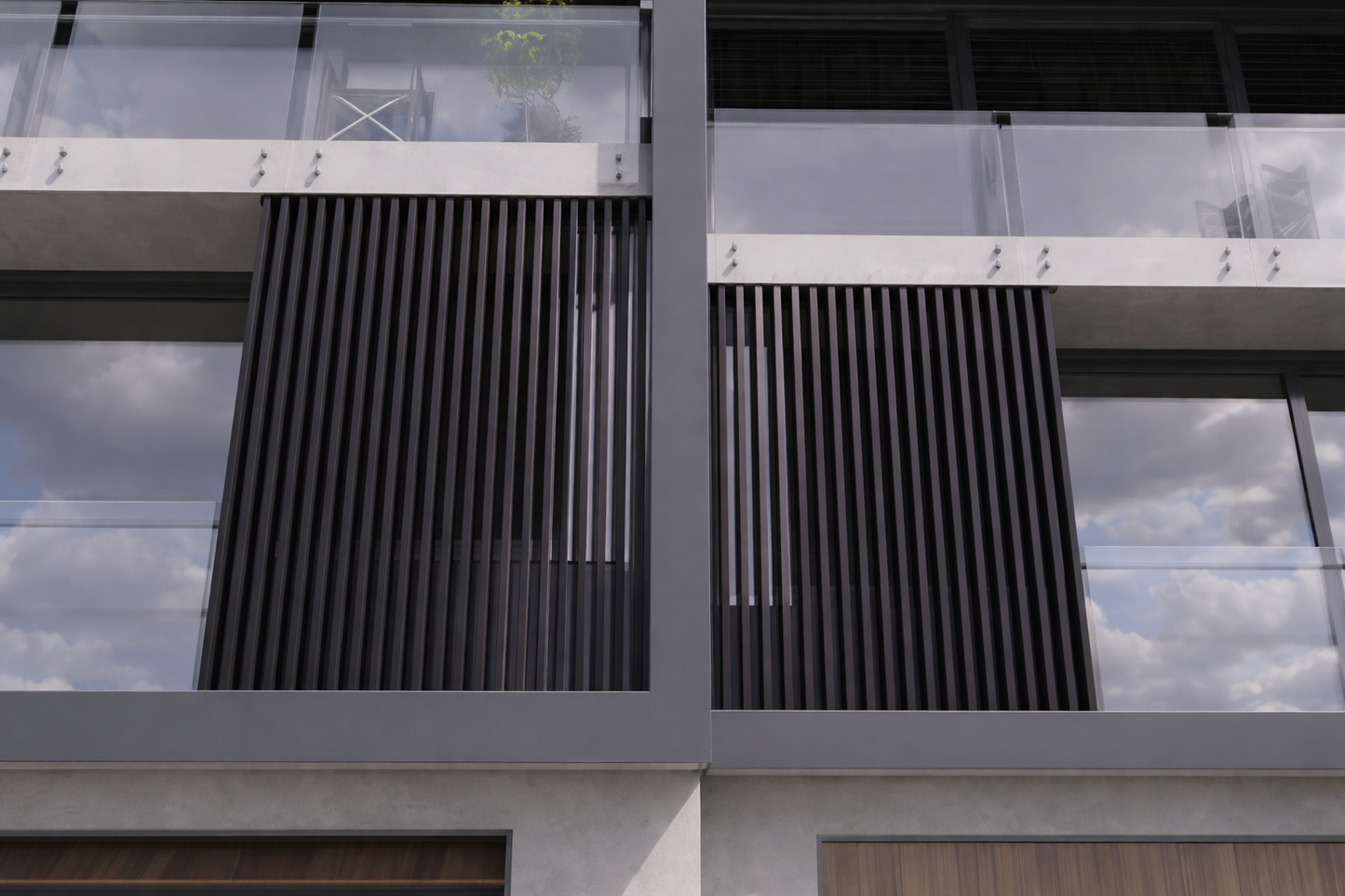 Black Interior-Exterior Timber Tube Composite Wood Slat Privacy Dividers