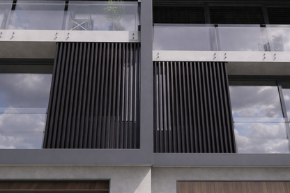 Black Interior-Exterior Timber Tube Composite Wood Slat Privacy Dividers