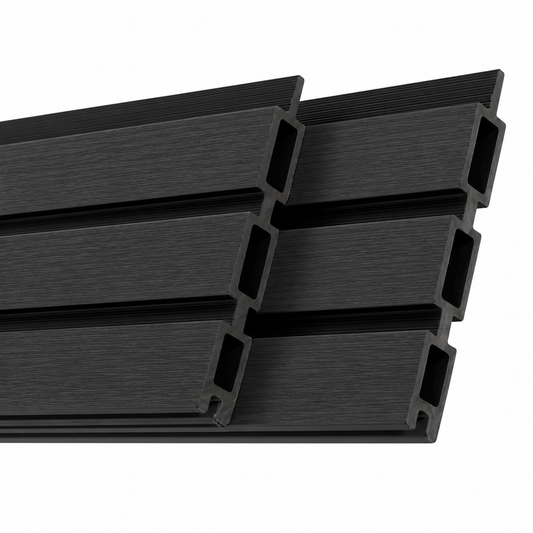 All-Weather WPC Composite Fence Slat Panel System - Black