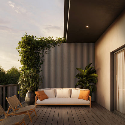 Driftwood – All-Weather Composite Slat Panel System for Outdoor Siding – 4-Strip Panel with 1.5" Slats (Copy)