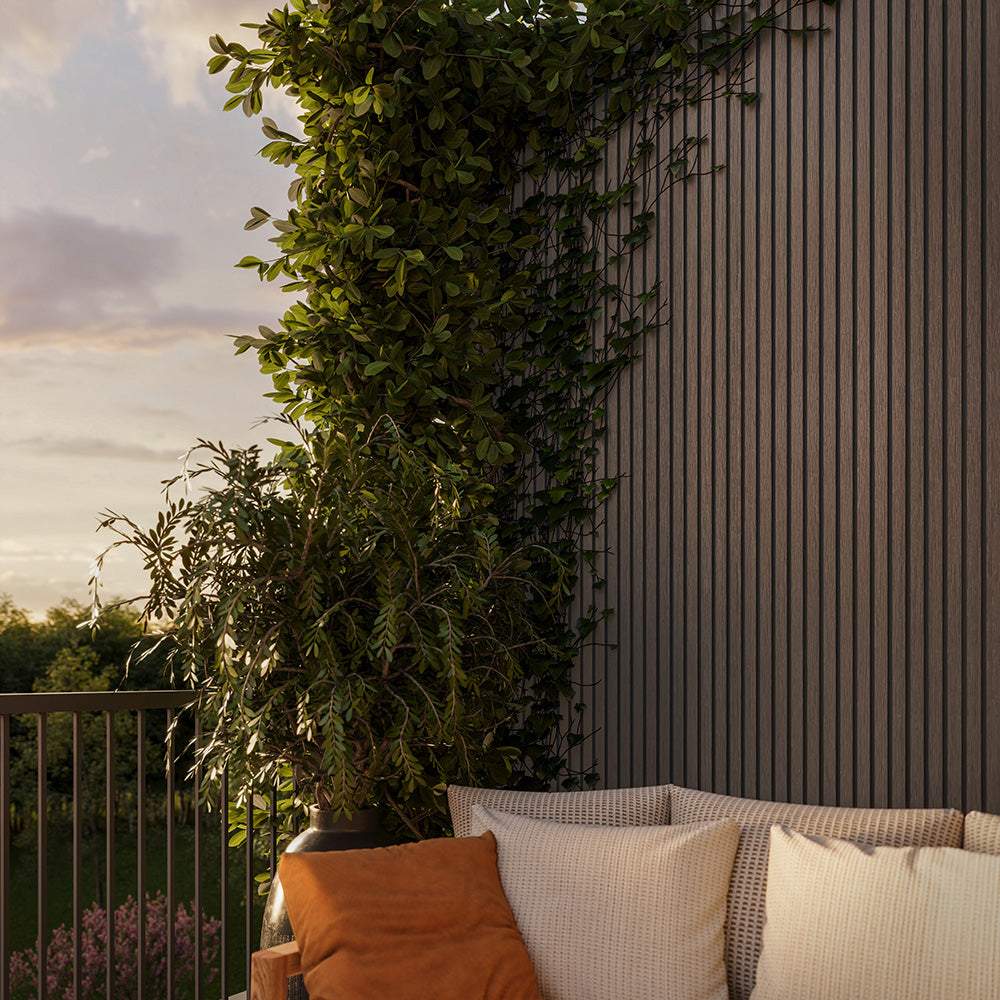 Driftwood – All-Weather Composite Slat Panel System for Outdoor Siding – 4-Strip Panel with 1.5" Slats (Copy)