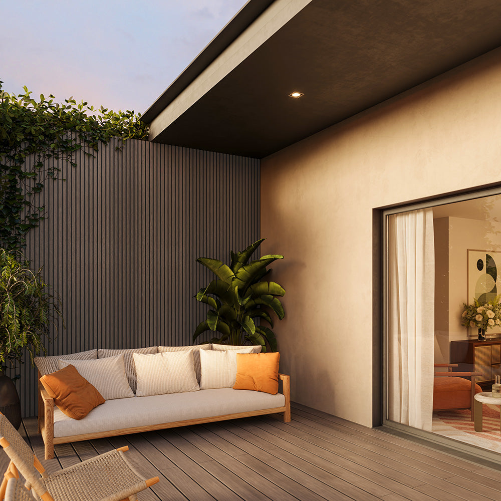 Driftwood – All-Weather Composite Slat Panel System for Outdoor Siding – 4-Strip Panel with 1.5" Slats (Copy)