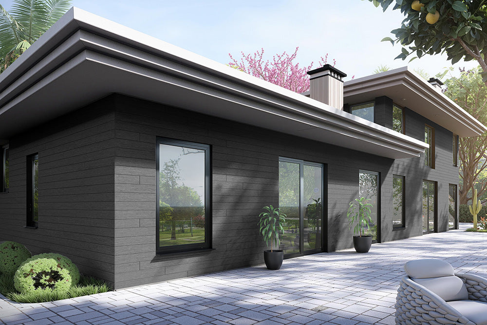 All-Weather Composite Siding System Shiplap Board - Ebony