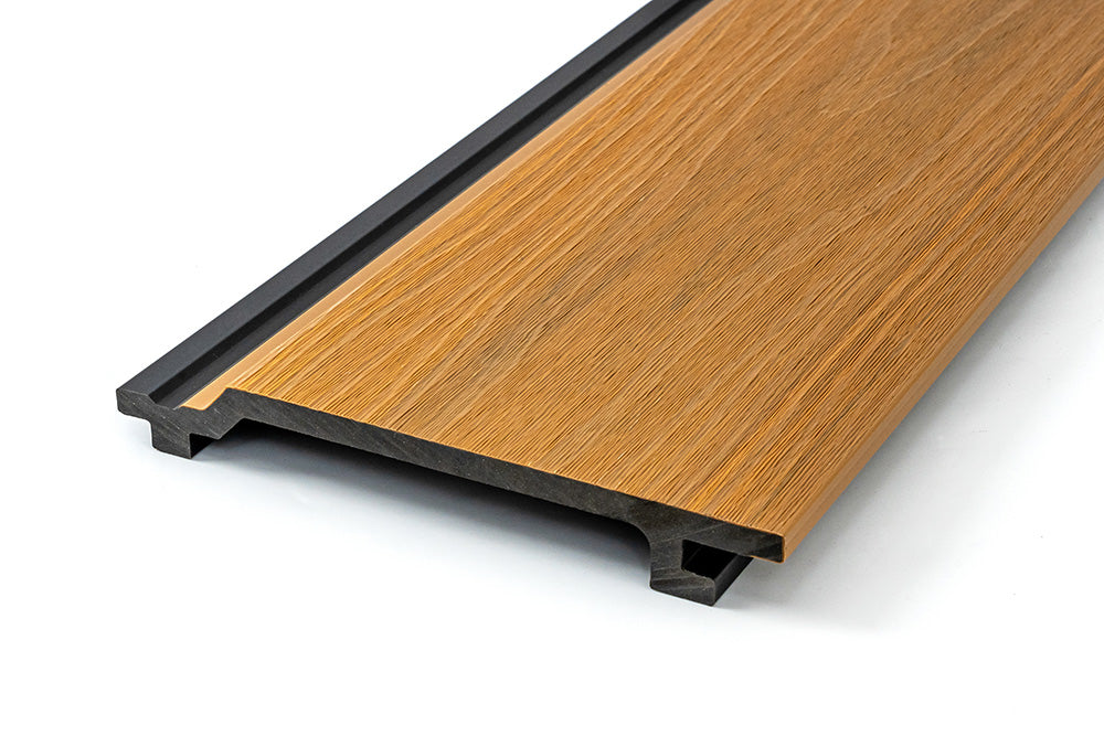 Enhanced Grain Wood-Like Composite Siding, Exterior Wall Paneling - Weathered Teak