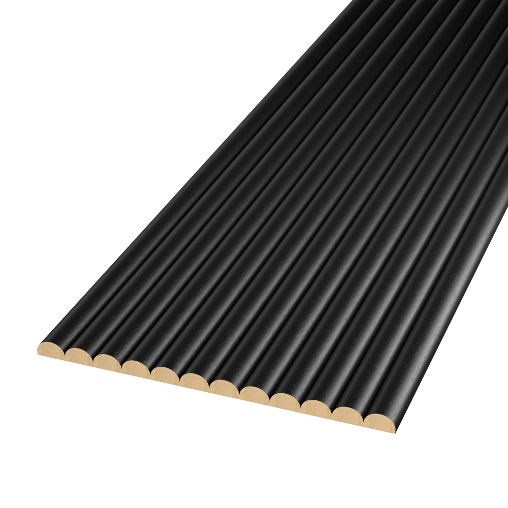 Flexible Tambour Wood Panels – Black Decorative Fluted Wall Cladding for Interior Walls