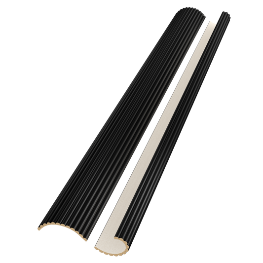 Flexible Tambour Wood Panels – Black Decorative Fluted Wall Cladding for Interior Walls