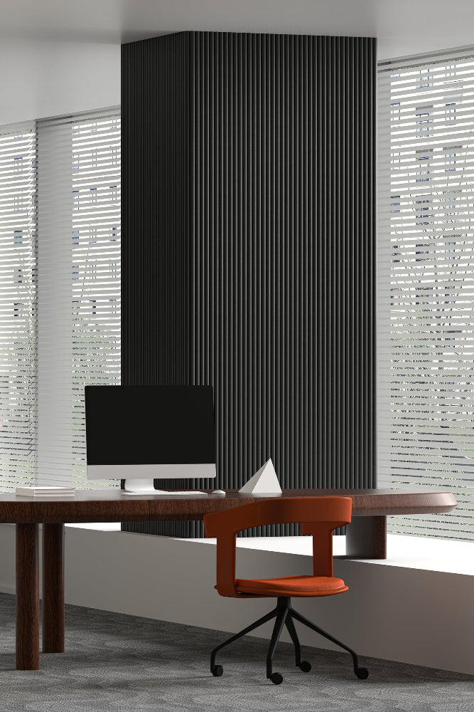 Flexible Tambour Wood Panels – Black Decorative Fluted Wall Cladding for Interior Walls