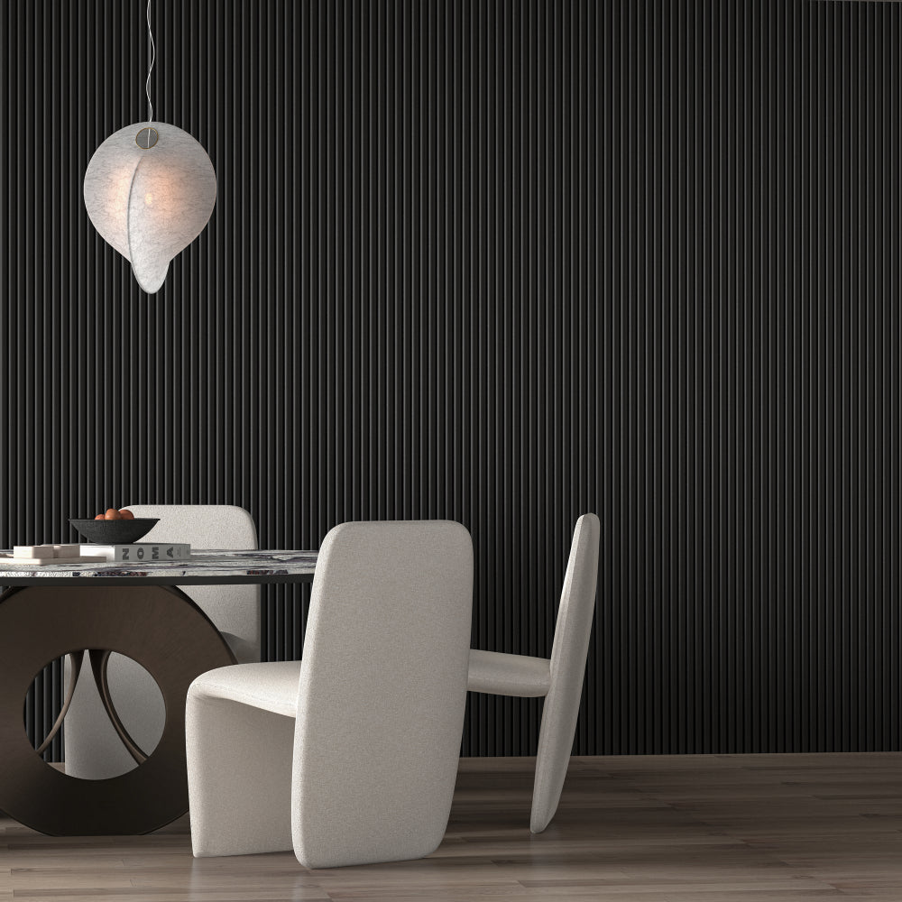 Flexible Tambour Wood Panels – Black Decorative Fluted Wall Cladding for Interior Walls