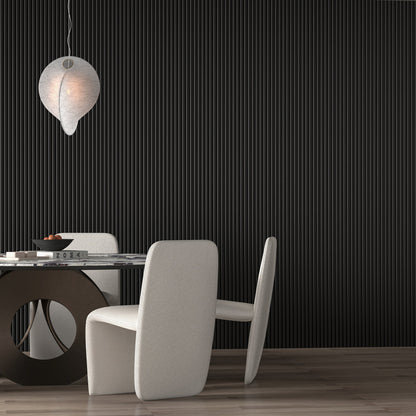 Flexible Tambour Wood Panels – Black Decorative Fluted Wall Cladding for Interior Walls