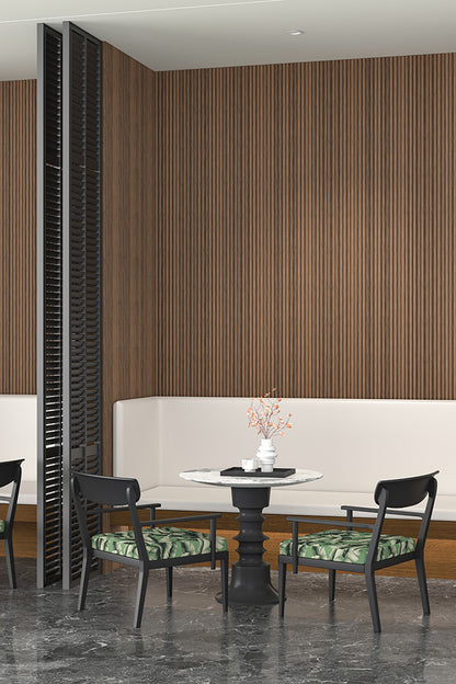 Chestnut Flexible Tambour Wood Panels – Decorative Fluted Round Wall Cladding for Interior Walls